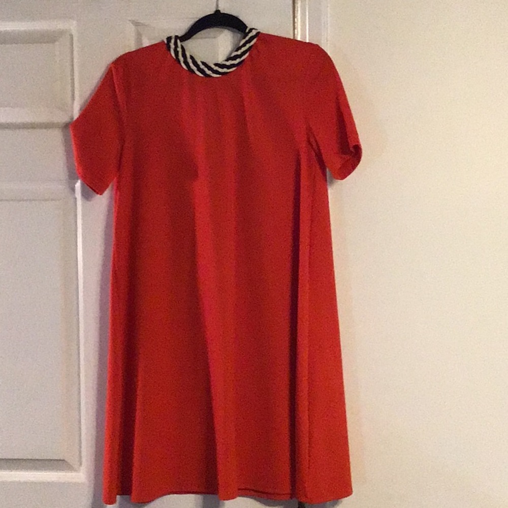Zara red A-line knit dress
